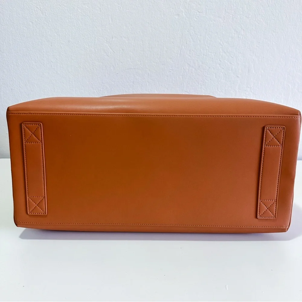 Monos Metro Saddle Tan Vegan Leather Weekender Travel Bag - Picture 10 of 13